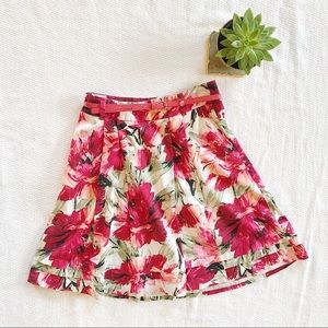 White House Black Market Pink Floral Skirt